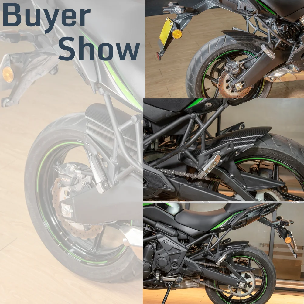 Parafango Posteriore Per Kawasaki Versys 650 2007-2024 - Nero, In ABS Con Supporto Acciaio - Foto 8