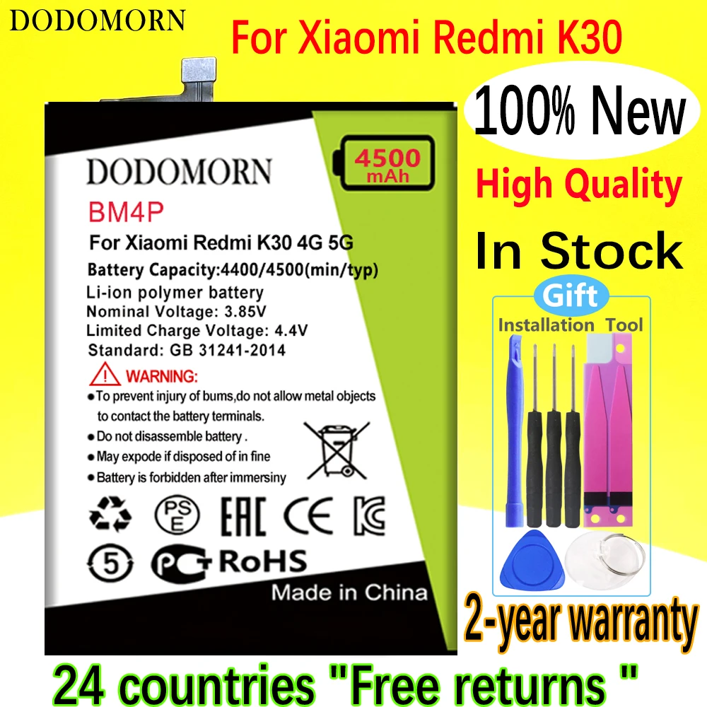 

DODOMORN BM4P Battery For Xiaomi Redmi K30 K30i 4G 5G K 30 Smart Mobile Phone High Quality+Tracking Number