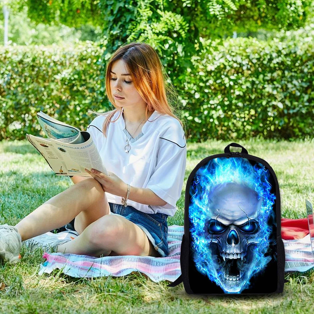 

Sturdy And Durable Skull Print School Backpack Wide Application Large Capacity School Backpacks