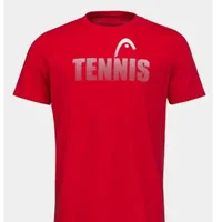 Men's O-Neck Short-Sleeved T-Shirt Head Tennis Shirt Table Tennis Badminton T-Shirt Tracksuit Breathable and Light Casual Tshirt 1