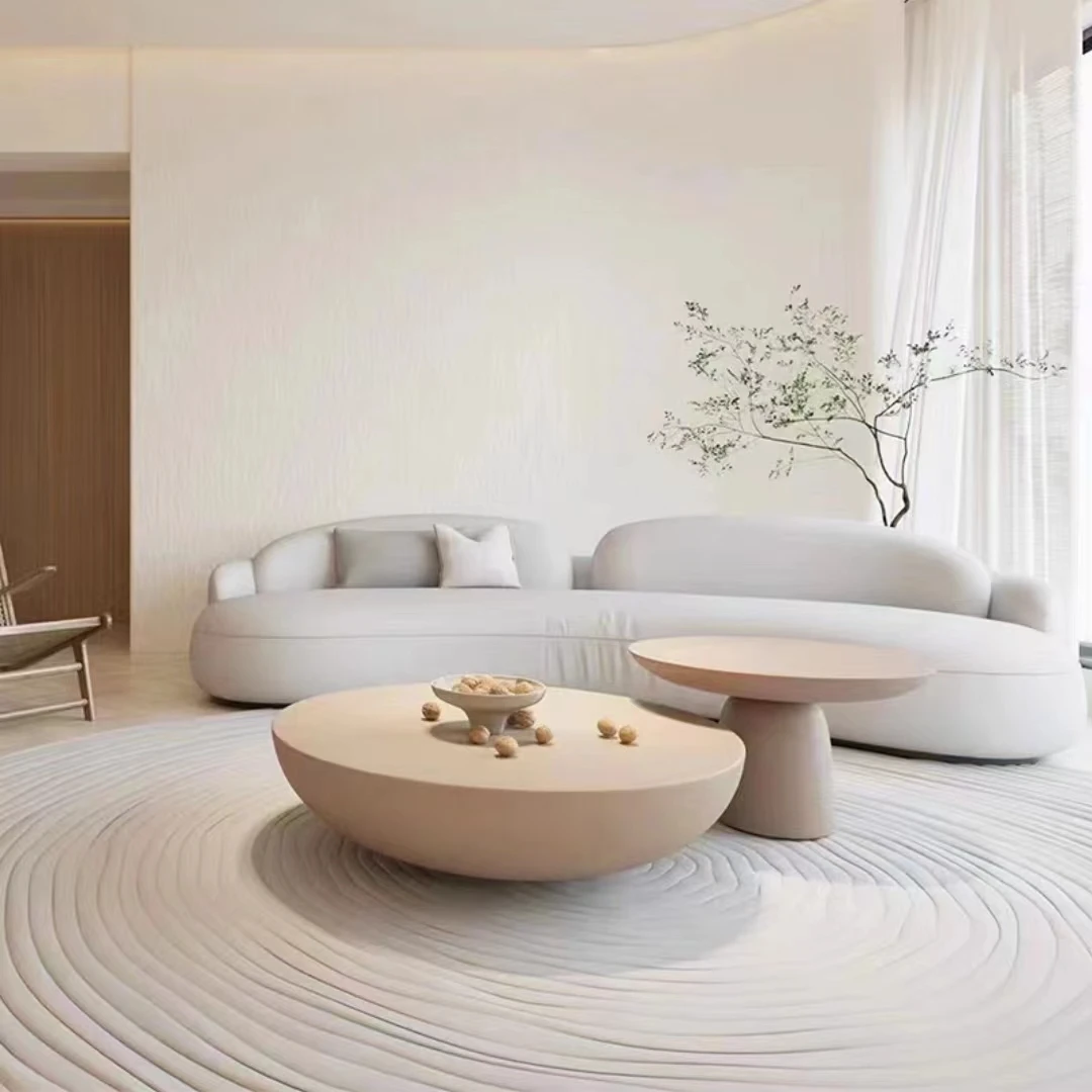 

Кофейный столик в кремовом стиле, современный простой круглый дизайнерский креативный Настольный обеденный стол, домашняя мебель