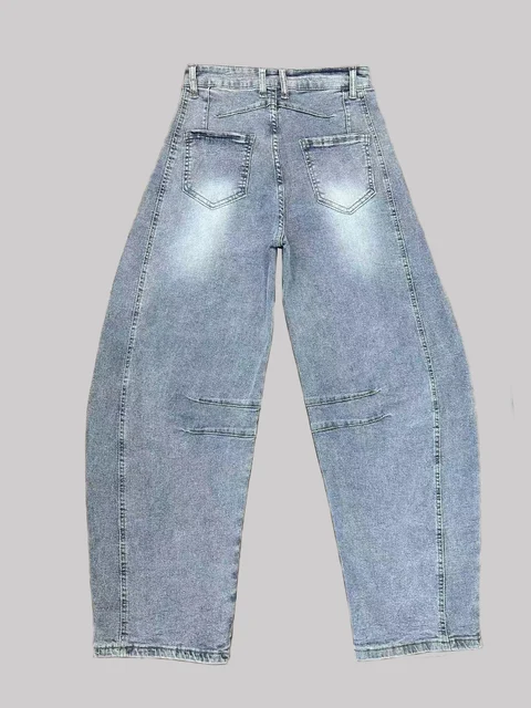 Women's Relaxed-Fit Denim Curved Pants 5