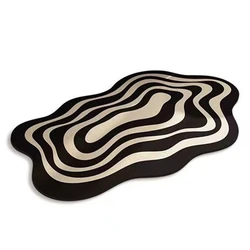 Ultra-Absorbent Quick-Dry Non-Slip Bathroom Mat - 400MMx600MM (Black White)