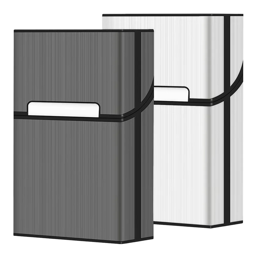 Portable Slim Aluminum Cigarette Case Regular King Size Plastic Cigar Tobacco Holder Box Storage Container Smoking Accessories 5
