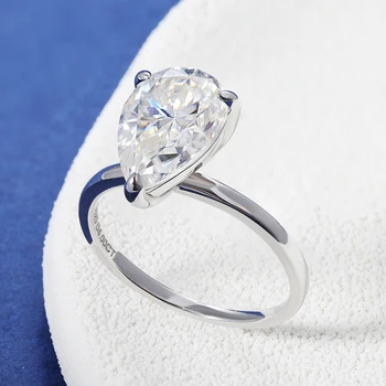 1-4 Carat Pear Cut D Color Moissanite Rings 925 Sterling Silver Waterdrop Diamond Ring Engagement Wedding Bands Jewelry with GRA 2