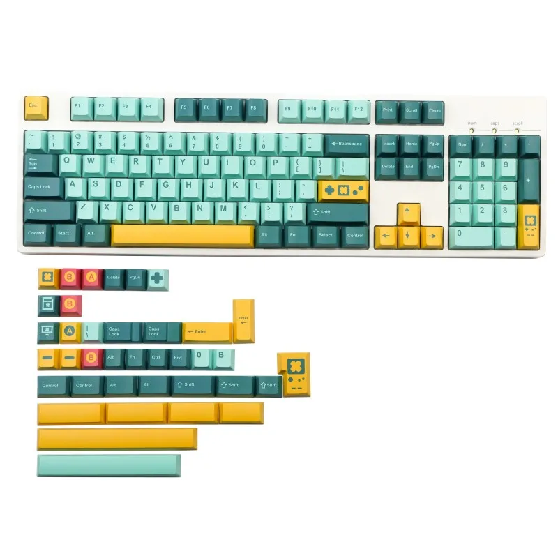 

Колпачки механических клавиш для MX Switch ISO Enter, 142 клавиши GMK Retrocast, вишневый профиль PBT 5-сторонняя сублимационная краска