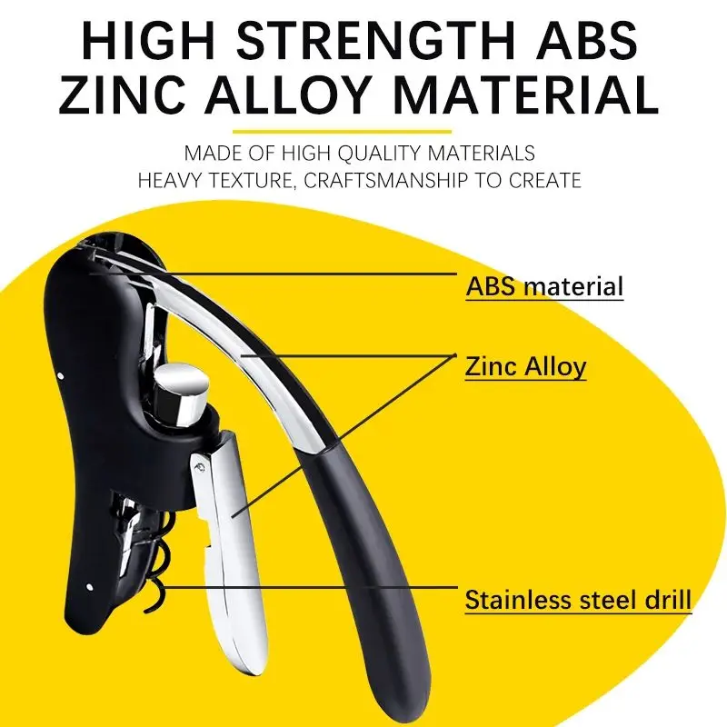 Abridor de botellas de vino, palanca de extracción, mango de madera 6 Abridor de botellas de vino, palanca de extracción, mango de madera 6