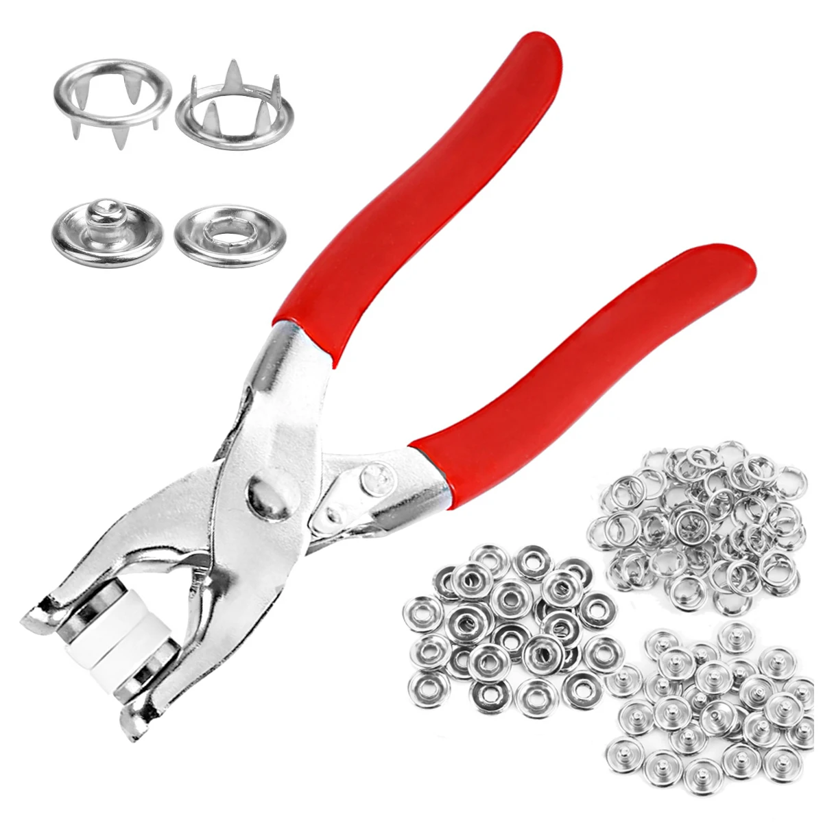 50 Sets 9.5mm Metal Button Snap Fasteners Kit DIY Snap Button Set with  Pliers for Clothing Bag Hat Sewing