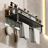 Black Bathroom Shower Room Storage Rack Toiletries Shelf Storage Is Perfect For Bathroom Item Storage 4