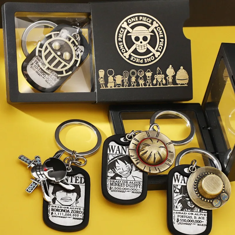 

One Piece Gear 5 Monkey D. Luffy Roronoa Zoro Portgas·D· Ace Trafalgar D. Water Law Wanted Keychain Cartoon Anime Accessories