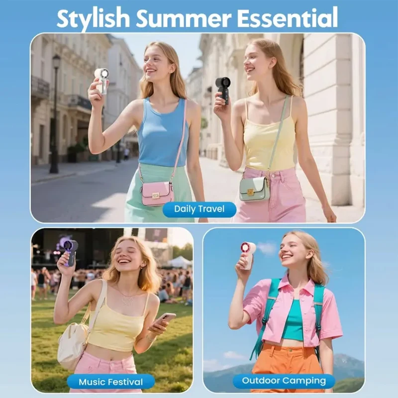 Ultra-Portable Rechargeable Handheld Fan with Adjustable Speed
