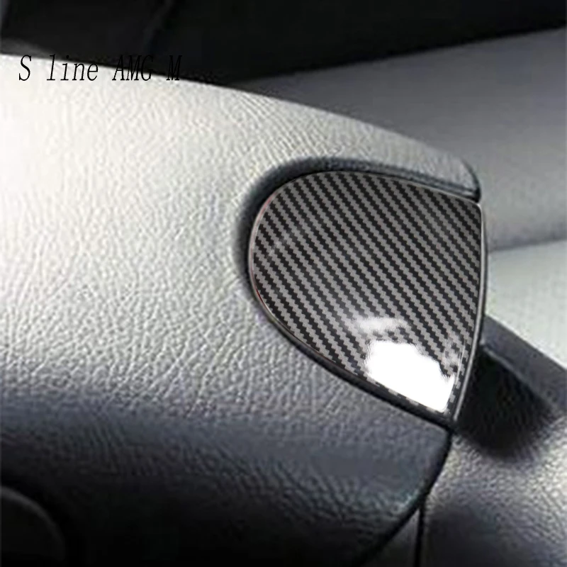 

For Mercedes Benz CLK Class W209 2002-2006 Car Carbon fiber Central Storage Armrest Switch Button decoration Cover Sticker Trim