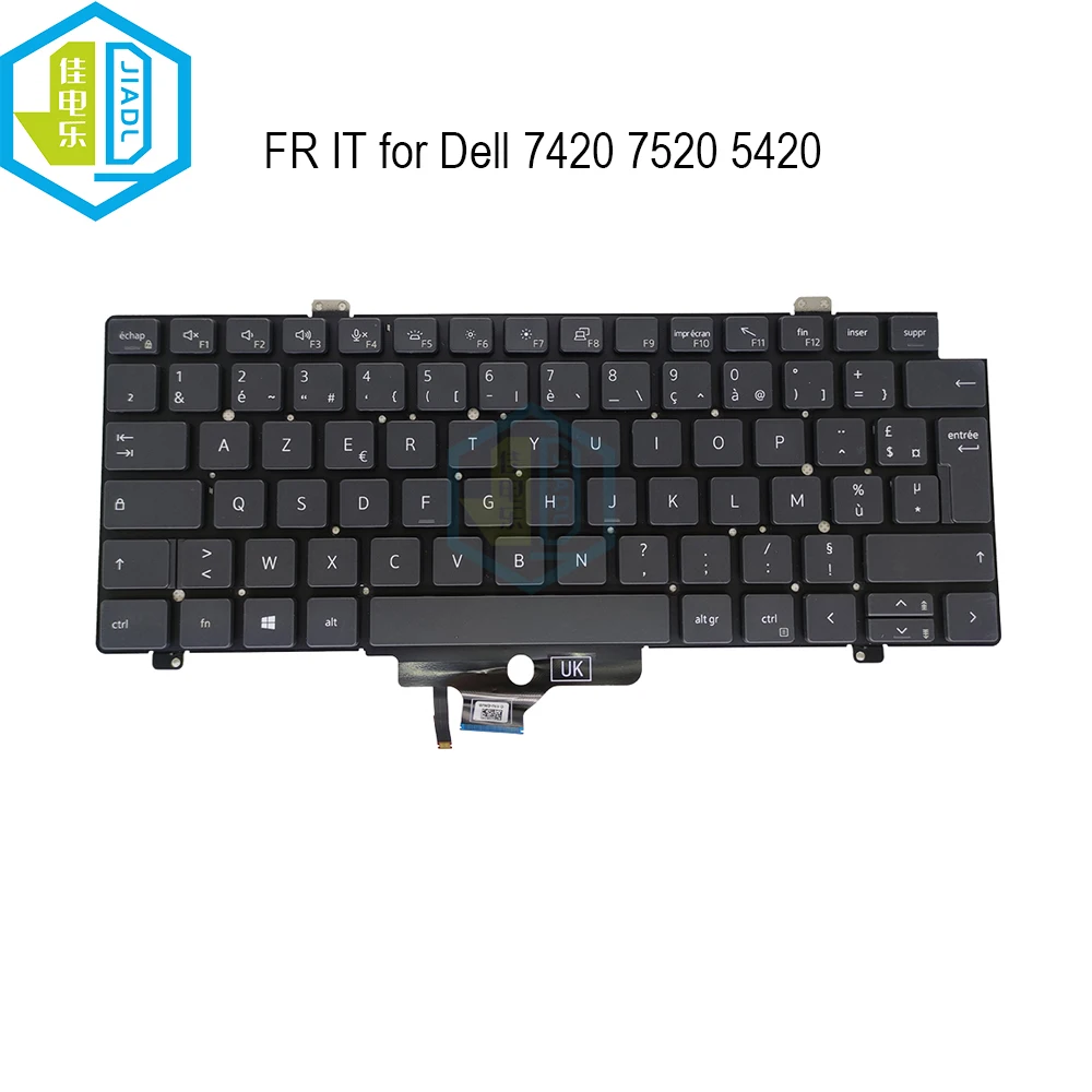 Teclado Francês Azerty Italiano Teclado Retroiluminado para Laptop Dell Latitude 7420 7520 5420 0j6fd8 0h4ddj J6fd8 H4ddj Backlight Teclados
