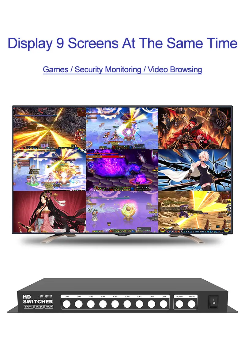 AMS-QMV-H9 LED  ó, ɸ ġ, Ƽ , LED TV ȭ ұ, ó  , 9 in 1 Out