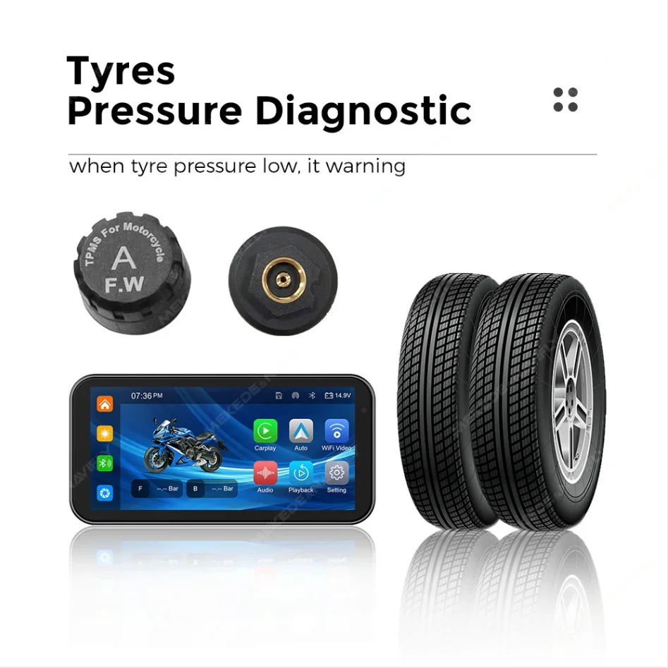 【保有 リモコン TPMS GPSドラレ】P625-DT バイク CarPlay GPS TPMS 128SD】P625-DT 6.25 バイク CarPlay最高