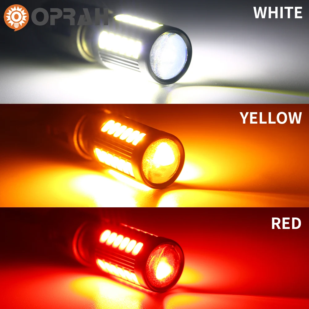 ڵ Ʈ  ȣ  DRL   LED , 12V, 24V, 1156, BAU15S, 1157, BAY15D, T20, 7440, 7443 ĵ, 33 x 5630SMD, 10 