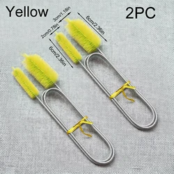 Stainless Steel Aquarium Cleaning Brush for Fish Tanks and Water Accessories (2PC Yellow)