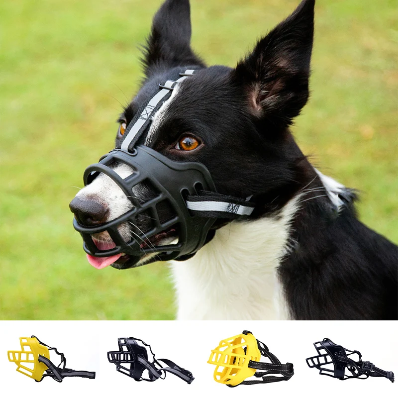 Soft Glue Dog Muzzle Anti Biting Dog Basket Muzzles with Reflective
