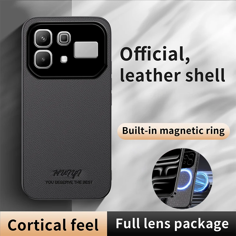 Premium Magnetic Shockproof PU Leather Business Case - Luxury Protective Back Cover