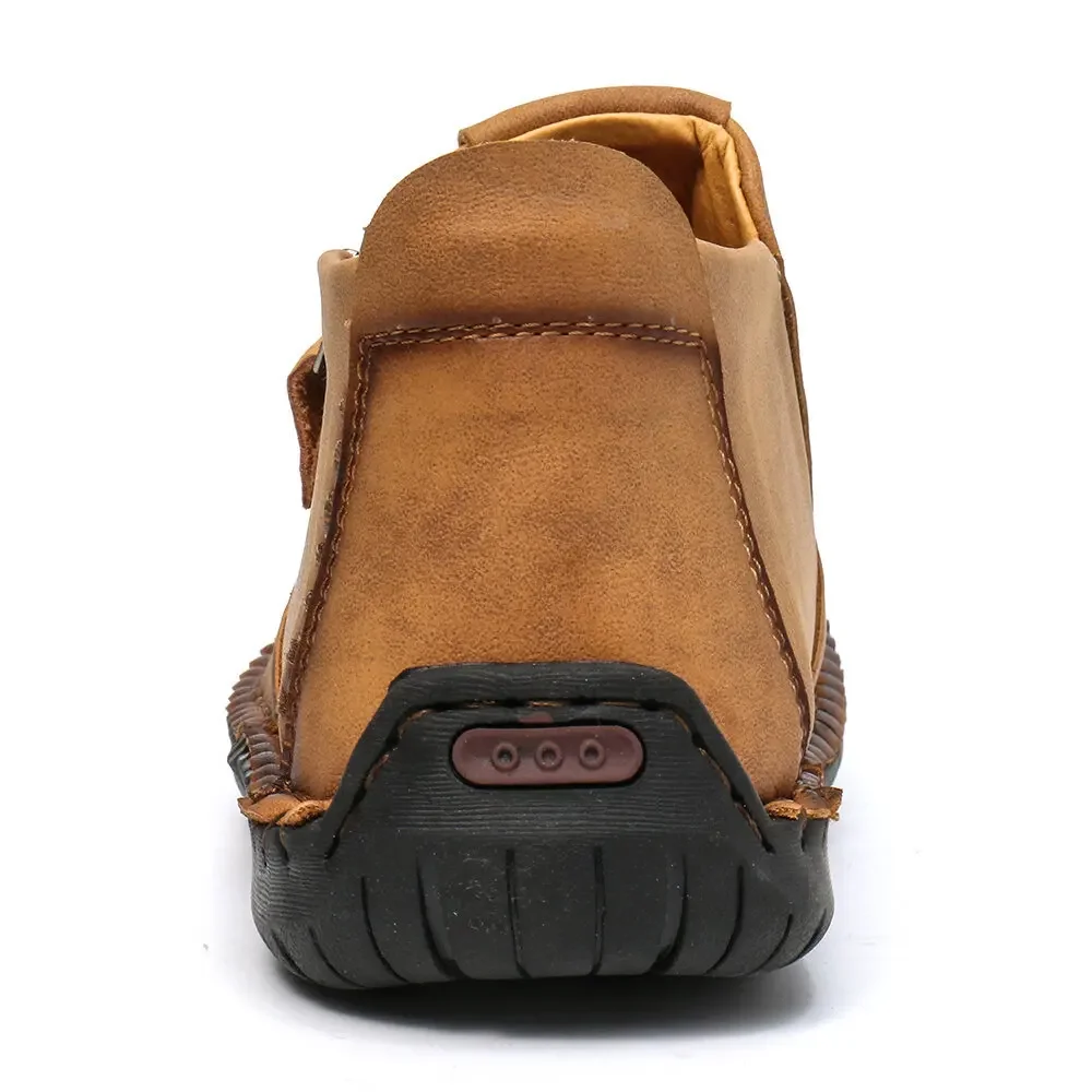 New Retro Casual Men Shoes Ankle Flat Leather Boots Winter Comfort Plus Velvet Warm Man Fashion Outdoor Snow Boots Male Sneakers