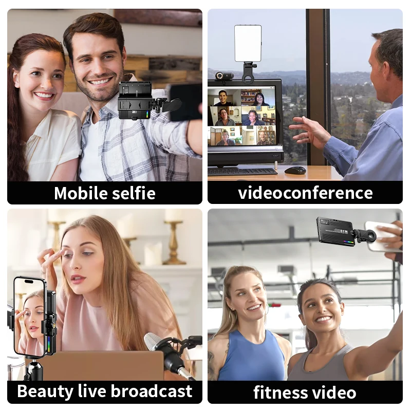 LED Three-color Phone Selfie Fill Light RGB Full-color Photography And Camera Phone Live Broadcast Shooting Vlog Video Light selfie fill light selfie light shooting light fill light photo studio light live stream ring light