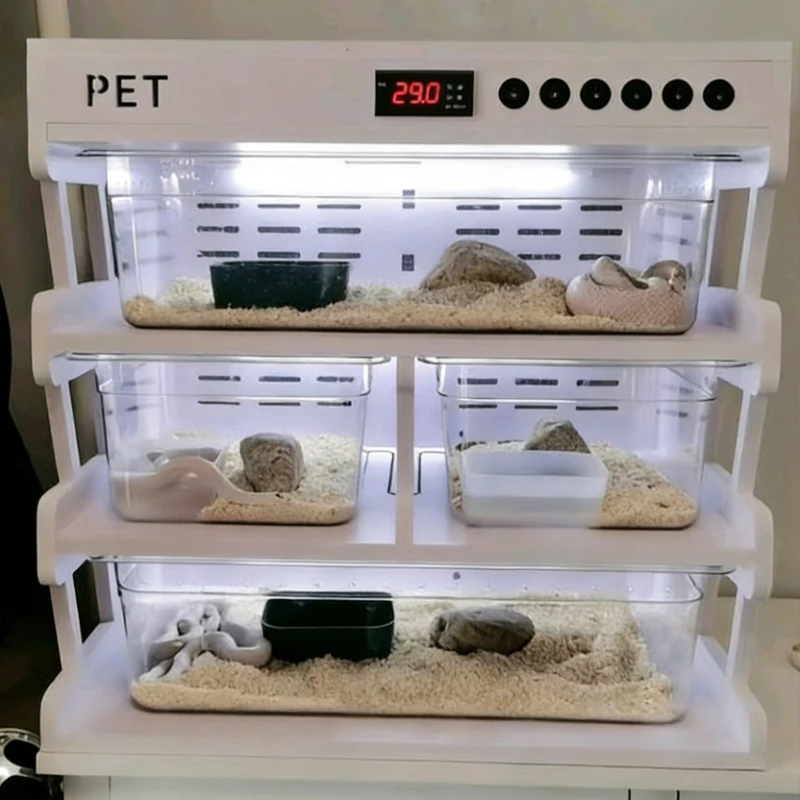 파충류 인큐베이터 가열 장치 게코 뱀 전갈 거미 테라리움 PVC 항온 번식 케이지 파충류 사육장