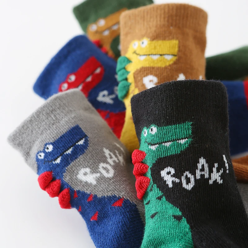 Cute Dinosaur Pattern Cotton Comfortable Boys Socks