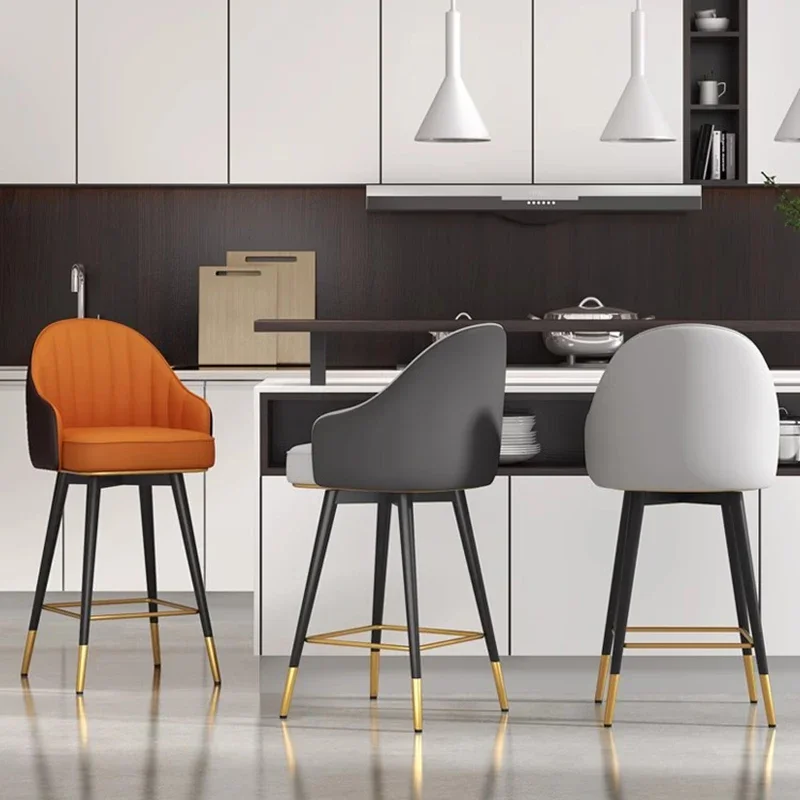 

Design Lightweight Nordic Bar Chair Luxury Leather Counter Stool Bar Chair Replica Banqueta Alta Para Cozinha Bar Furniture