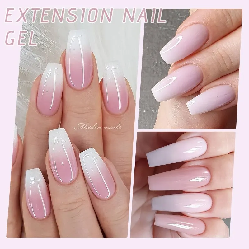 UR SUGAR 6Pcs/Set 15ml Nail Extension Gel Soak Off UV LED Acrylic Crystal White Clear Nude Gel Nail Polish UV Gel Polish 5