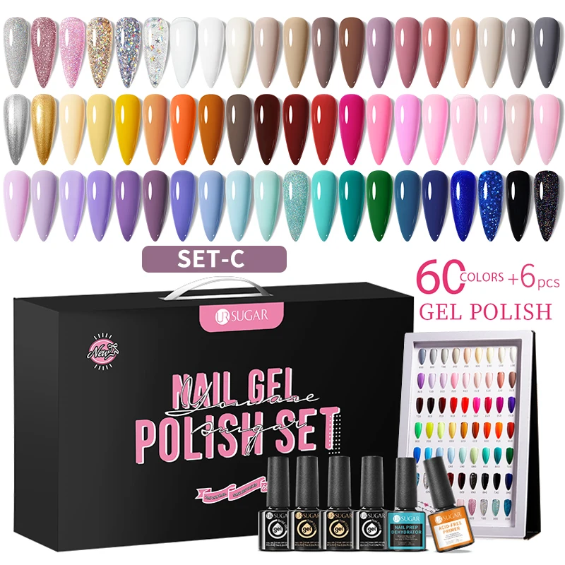 

UR SUGAR 60 Colors VIP Gel Polish Kit Nail Salon Gel Polish Learner Kit For Nail Art Design Soak Off UV LED Varnish Nail Gel Kit