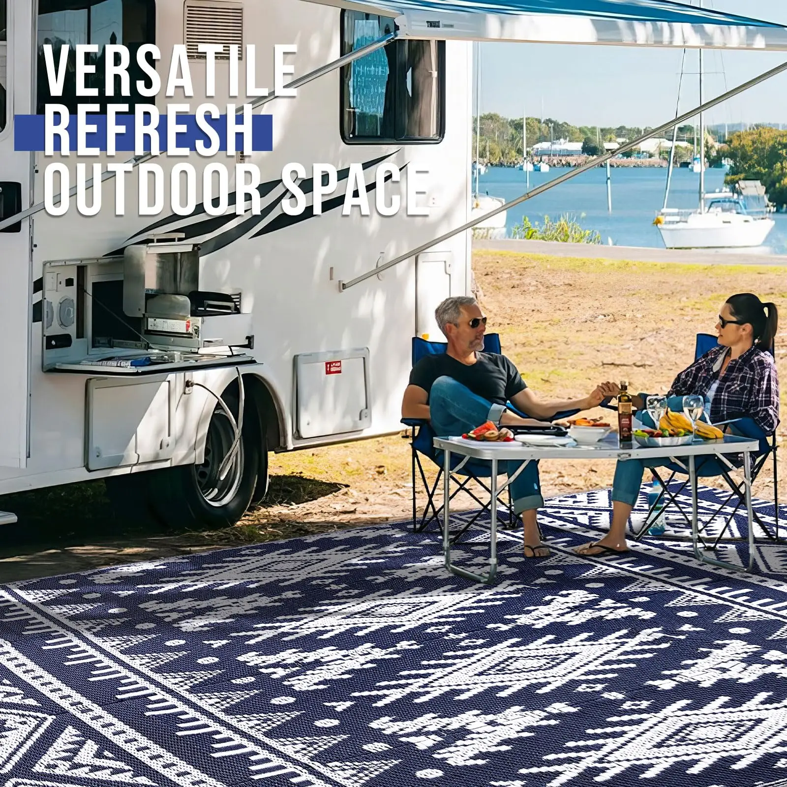Olanly Outdoor Waterproof Rugs Reversible Plastic Straw Rug Indoor Outdoor  Washable Boho Patio Rug RV Mat For Patio Camp Picnic - AliExpress, image size:1600x1600