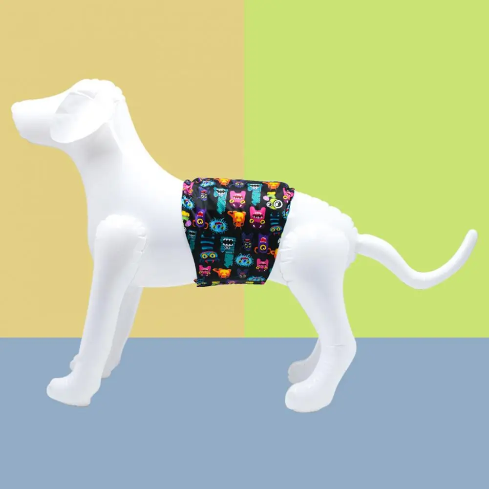 

Male Dog Diaper Dog Wraps Cartoon Print Fastener Tape Washable Elastic Trim Dog Belly Band Pet Menstrual Pants