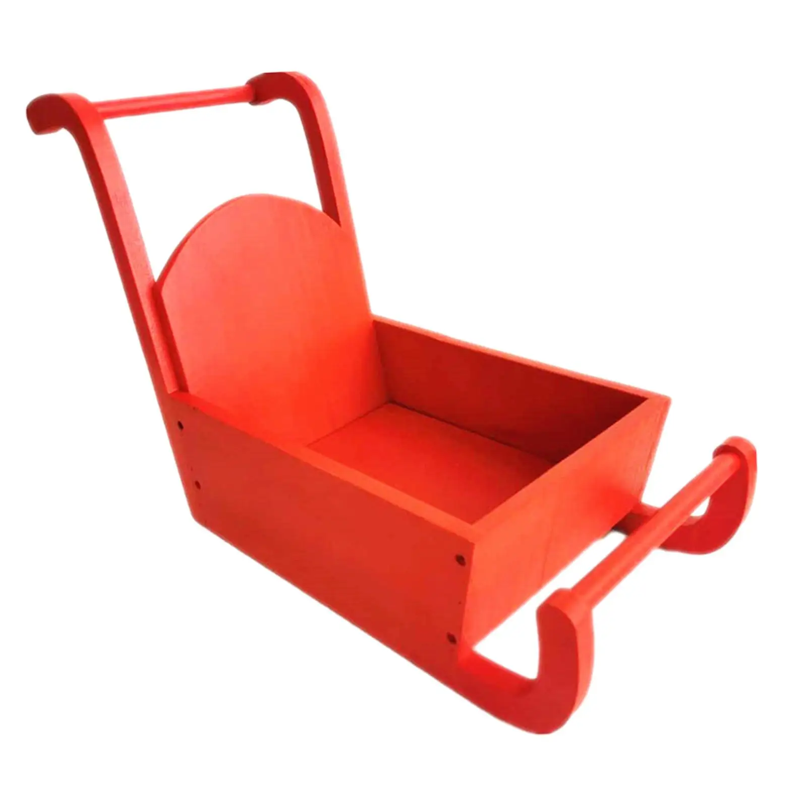  사진 소품 빨간 썰매 크리스마스 테마, 안정적인 선물, 나무 썰매 재사용 가능