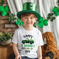 Happy St. Patrick's Day Printed Kids Shirts St. Patrick's Party Boys Girls Outfit T-shirt Holidy Child Short Sleeve Tops T Shirt 1