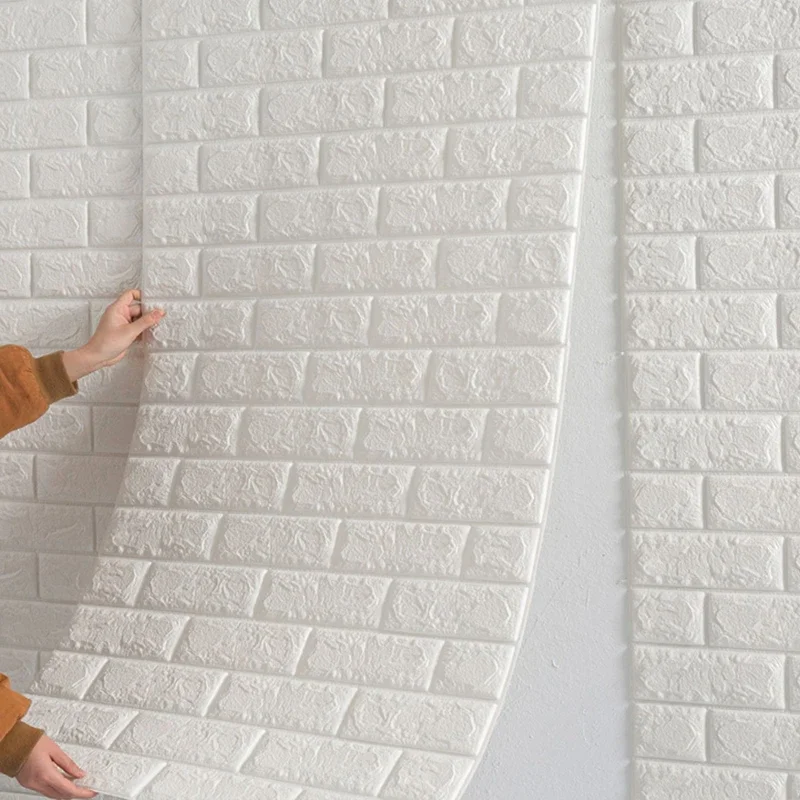 3D Self-Adhesive Wallpaper 70cm*1m Continuous Waterproof Brick Wall Stickers Living Room Bedroom Children's Room Home Decoration 2