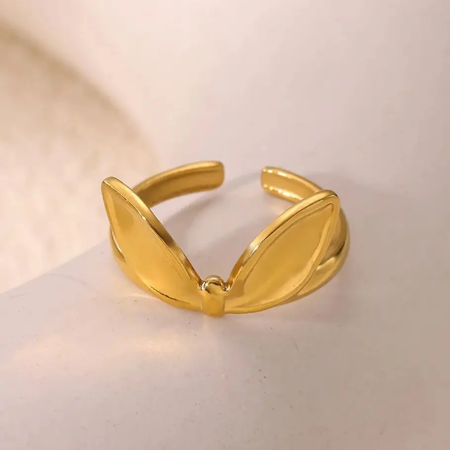 Steel Geometric Rings For Women Gold Color Opening