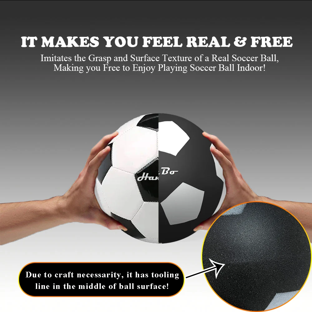 Silent Football Size 7# 5# 3# for Adults & Children Mute Bouncing Indoor No Noise Airless Soccer Ball Foam Ball Fun Sports Games view 4