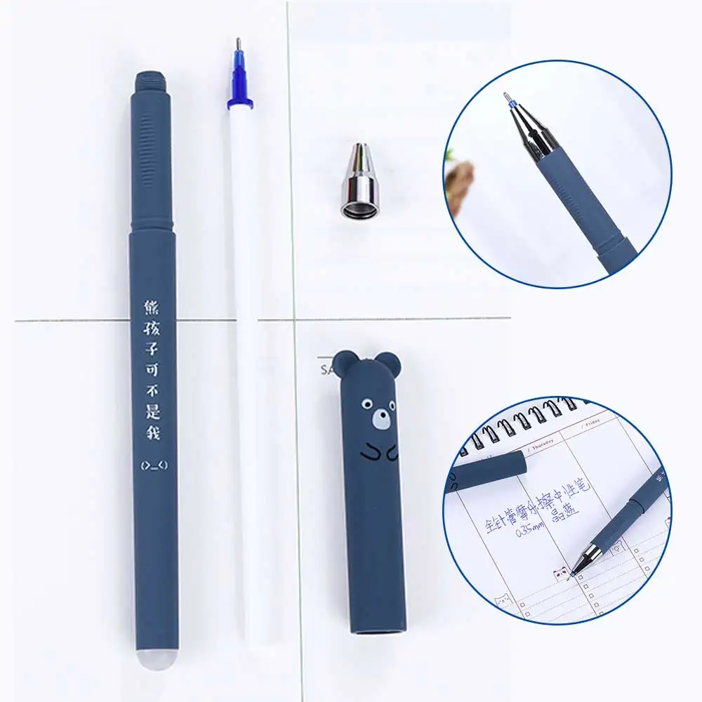 Set di 10 penne gel cancellabili cancellotta ricaricabile con fantasie animali +2 in omaggio. 6 inchiostri assortiti. - Cartolibreria Orsino