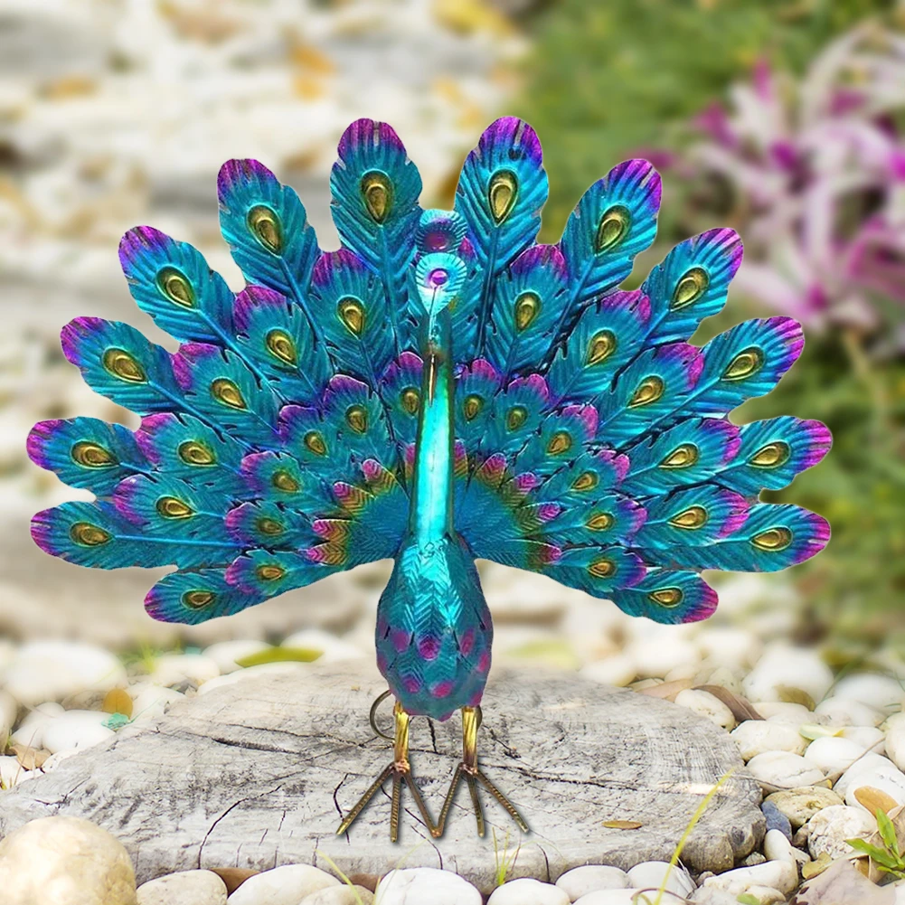 

Peacock Creative Statue Garden Supplies Iron Classic Figurine Waterproof Animal Sculptures Perfect Gifts for Outdoor Indoor Yard