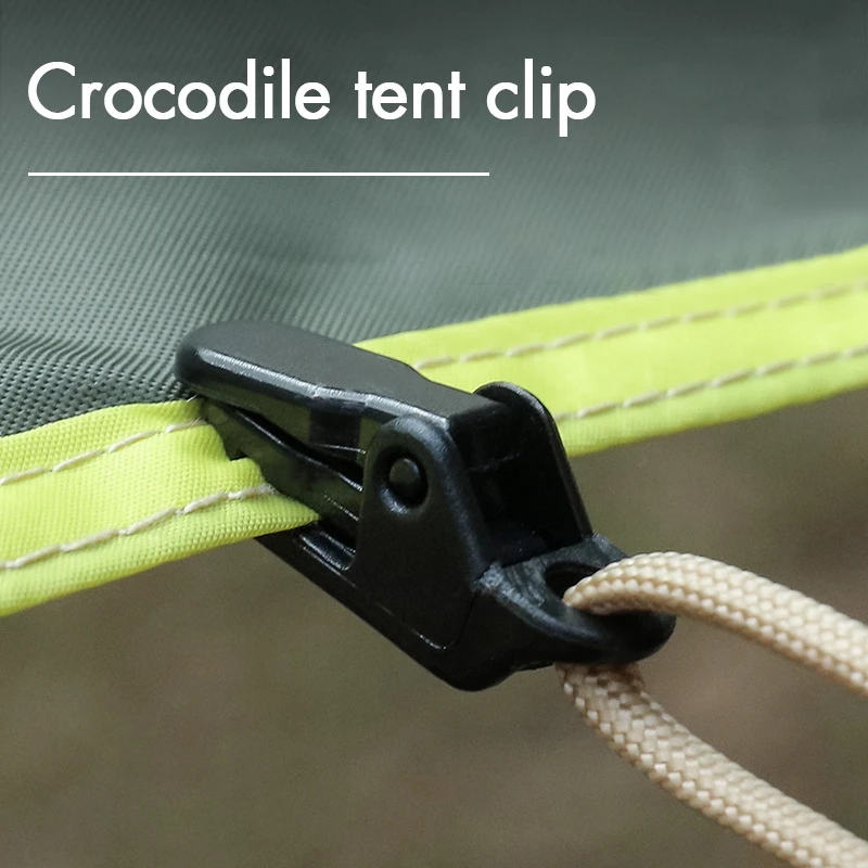 10/20pc Sturdy Camping Tent Clips Tarpaulin Awning Anti-wind Clamp Tent Hook Crocodile Fixed Jaw Grip Hook Camping Equipment