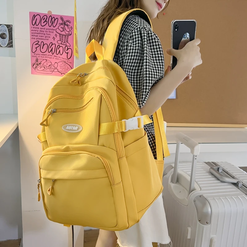 Kawaii Multipocket Solid Pastel Korea Style Backpack