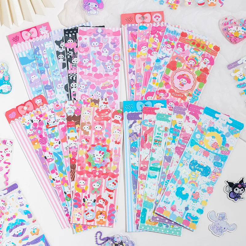 

Sanliou Cartoon diy Laser Waterproof PVC Guka Set Combination Series Sticker Animal Flower Handbook Stationery Sticker