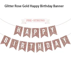 Rose Gold Paper Bunting Triangle Flags - Wedding & Party Hanging Decoration (Birthday Banner)