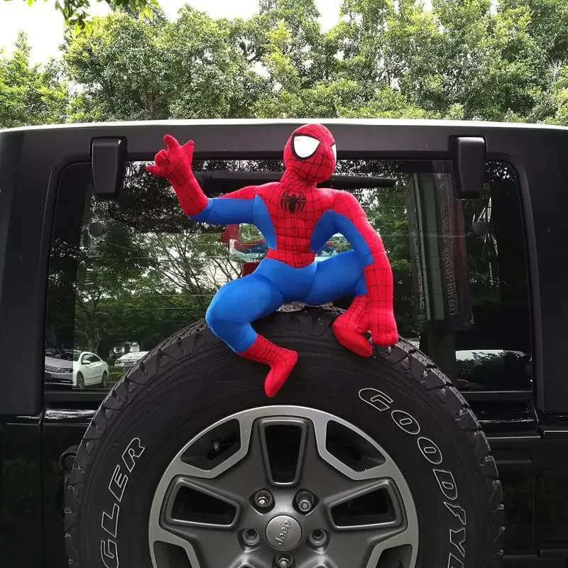 Marvel Anime Car Roof Decoration Spider Man Doll Car Tail Hanging Pieces Play Handsome Magic Tool Toy Regalo Di Natale Per Bambini