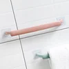 Self-adhesive Towel Holder Rack Wall Mounted Towel Hanger Bathroom Towel Bar Shelf Roll Holder Hanging Hook Bathroom Organizer 4