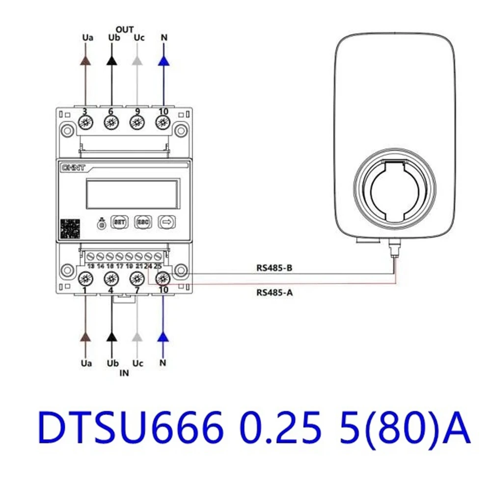 Contatore Energia Elettronico CHINT DTSU666-CT Trifase - MID Certified - Modbus RTU