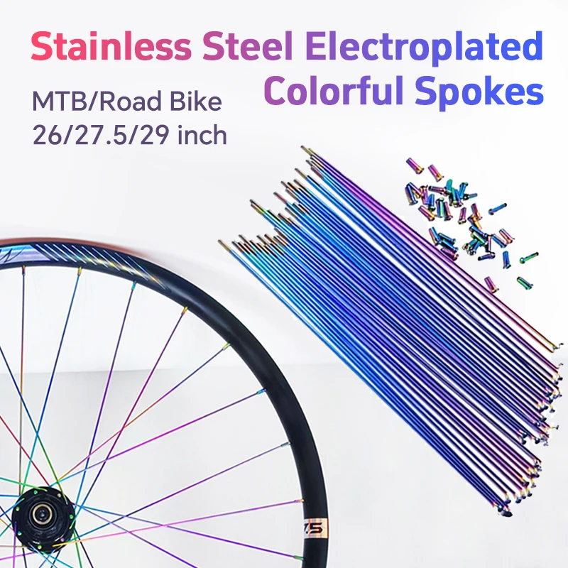 8pcs Stainless Spokes Wire Nipples For 26 /27.5/29 Inch Road Mtb Bicycle Wheel Colorful Bike Niples SS Rays High Strength