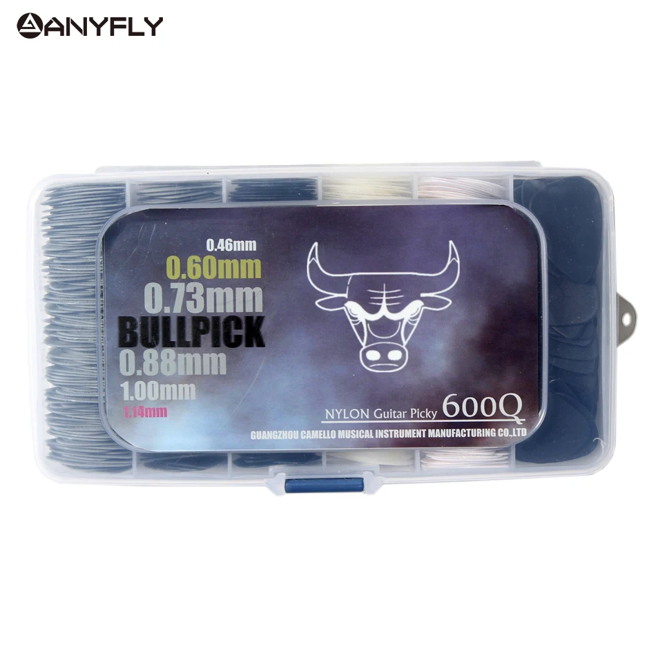 

600Pcs /Set Assorted Thickness USA Bull Rock on Nylon Guitar Picks Wholesales Professional AcoustIc Electric Guitar Pick