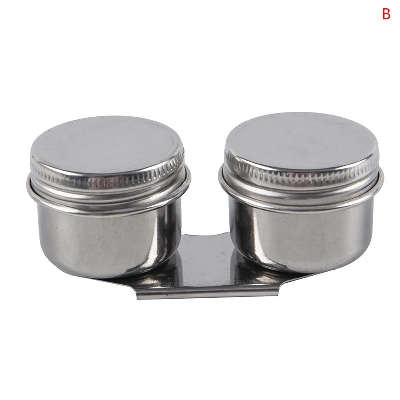 Stainless Steel Oil Painting Double Palette Cup Oil Painting With Lid Portable Paint Container Cups for Acrylic Watercolor