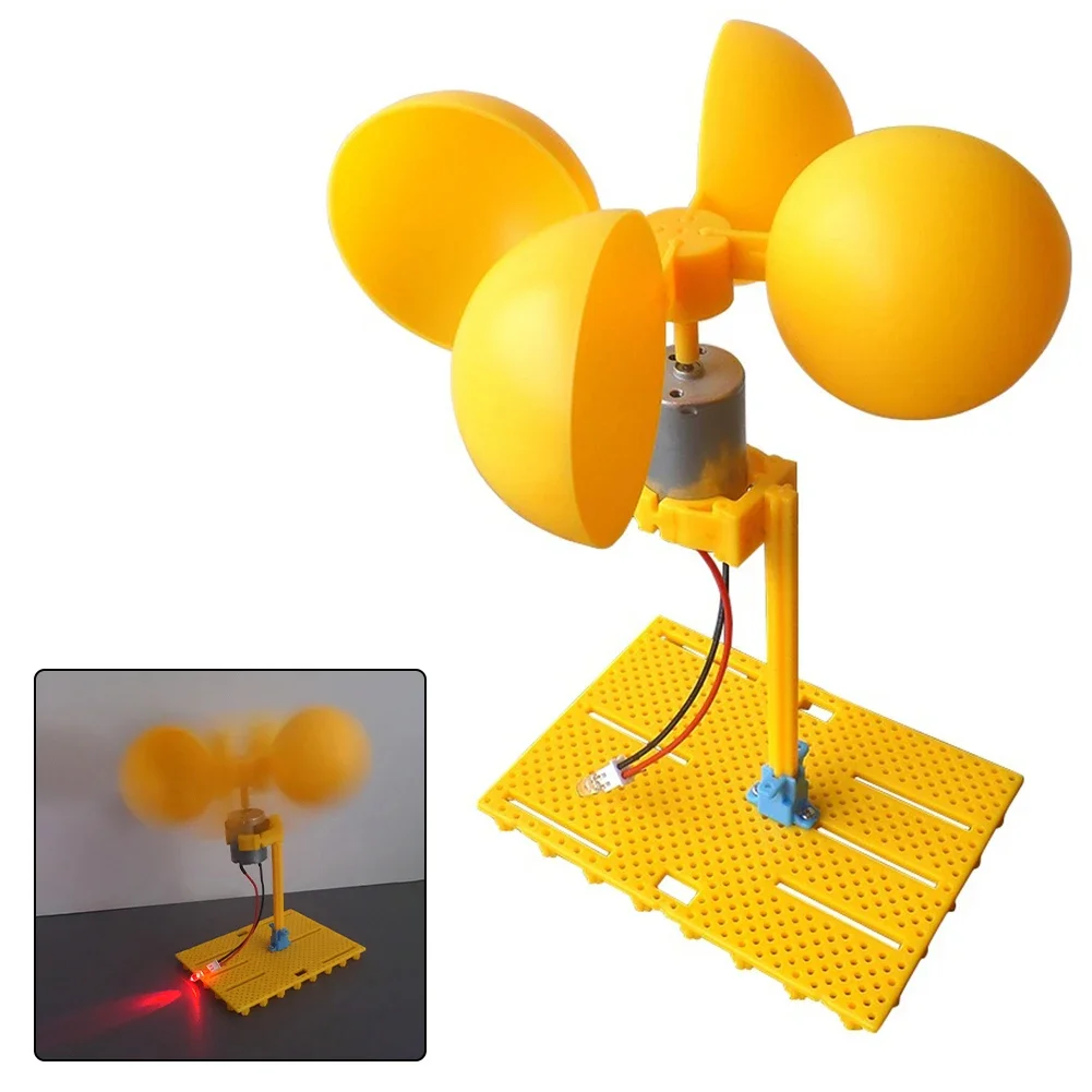 Wind Turbine Generator Kit solar wind generator DC 0.1V-3V Generator With Holder Blades Brushless Motor Mini Dynamo Teaching Supplies